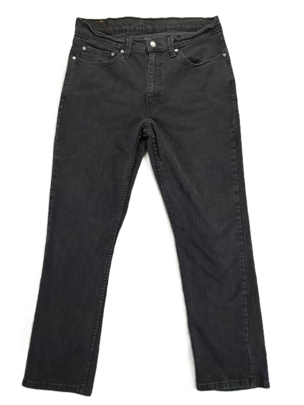 Levis 514 Jean Men 35x30, Tag 36x32 Black Denim Straight Fit Stretch